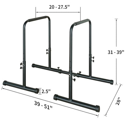 Power Tower Dip Station Pull Up Adjustable Height Heavy Duty Multi-Function Fitness Equipment