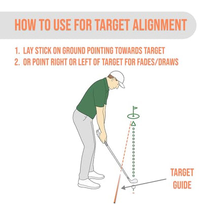 Elevate & Co. Golf Alignment Sticks – 36” Training Aid with Ball Placement Lines, 3 in 1 Trainer | Improve Posture & Perfect Swing Accuracy