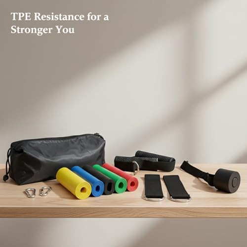 11-Piece TPE Resistance Band Set with Handles, Door Anchor & Ankle Straps for Home Gym Strength Training