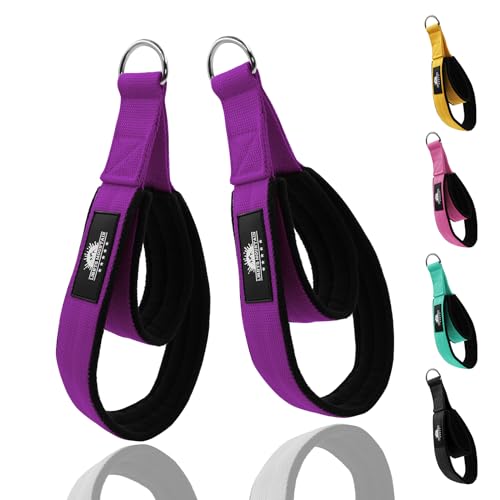 Thick Long Pilates Straps Double Loop D-Ring Non-Slip for Reformer - color: purple, size: L