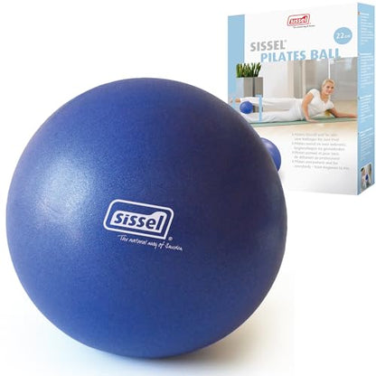 SISSEL Pilates Soft Ball Gray | 8.5 in | Phthalate- & Latex-Free PVC | for Deep Relaxation & Muscle Strengthening | 340 lbs Capacity | Includes Exercise Guide
