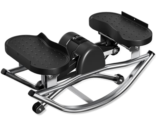 Low-Impact Rocking Stepper with Digital Display for Home Exercise