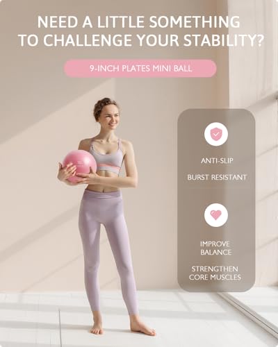 Pilates Ring Set – 14" Anti-Deformation Magic Circle with Padded Handles, Mini Ball, Resistance Bands, Guide & Bag - color: Pink Pro