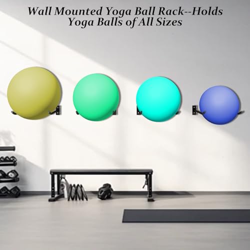 2-Pack Medicine Ball Racks, Wall Mount Holders for Exercise and Yoga Balls