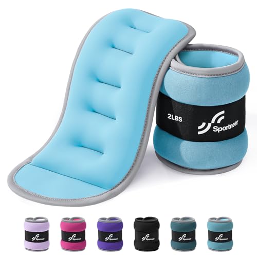 Sportneer Ankle Wrist Weights for Women Men, Pair of 1/2/4/6/10 LB Wearable Leg Arm Weights for Walking, Running, Pilates, Strength Training, Physical Therapy & Home Fitness