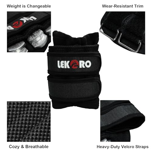 Ankle Weights Wrist Weights for Men Women, 1 Pair Adjustable Removable Steel Weighted Plates Arm Leg Weights for Walking Running Pilates, Fitness Weights