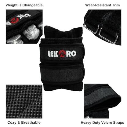 Ankle Weights Wrist Weights for Men Women, 1 Pair Adjustable Removable Steel Weighted Plates Arm Leg Weights for Walking Running Pilates, Fitness Weights