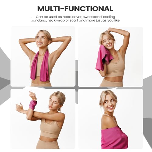 Cooling Towels for Women Men, Breathable Cooling Towels for Neck and Face, Workout Towel for Hot Weather, Sweat Towel for Gym Yoga, Camping, Fitness, Running, Traveling, 4 Pack 40"x12"