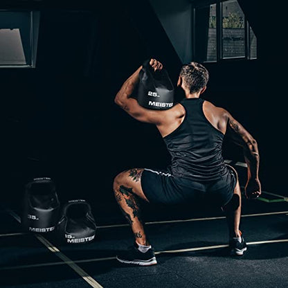 Meister BEAST Portable Sand Kettlebell - Soft Sandbag Weight - 35lb / 15.9kg - Black