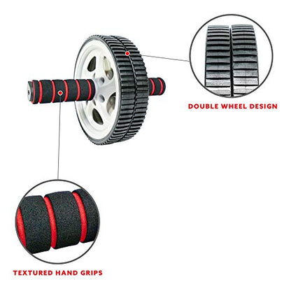 Sunny Health & Fitness Ab Roller Wheel, Durable Construction, Compact & Portable, Non-Slip Handles for Home Gym, Addominal Exercises & Core Strength Trainer