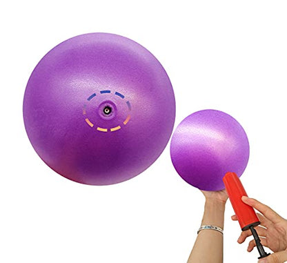 Exercise Pilates Mini Yoga Balls Barre Small for Home Stability Squishy Training Physical Therapy Improves Balance with Pump (Blue, 9 Inch)