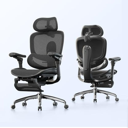 SIHOO Doro C300 Pro V2 Ergonomic Office Chair with Footrest, Jet Black - color: Jet Black, size: Pack of 1
