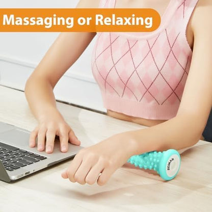 BESKAR Foot Massage Roller for Plantar Fasciitis Relief, Portable Deep Tissue Muscle Massage, Arch and Heel Pain Relief, Trigger Point Therapy Reflexology Tool - color: Green
