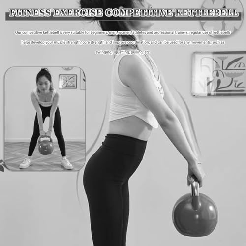 Kettlebell Weights Fitness Exercise Competitive Kettle Bells, Women's Body Shaping Training Kettle Ball, Electroplating Handle, Swing/Squat/Lunge(Orange-10kg)