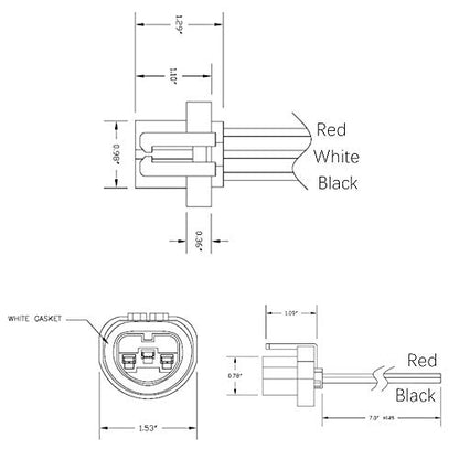 Alla Lighting P29t Base 9004/9007 Socket Female Adapter High Temp Wiring Harness Wire Replacement HB1 HB5