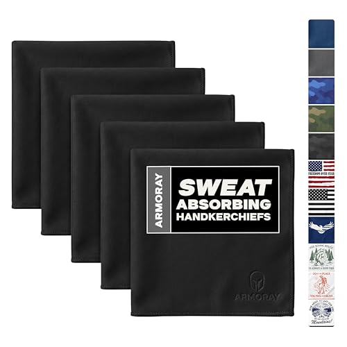 Sweat Absorbing Towel Handkerchief – Quick-Dry Microfiber Gym Towels for Face, Hands & Body – Workout Towel for Men, Sport Rag, Perfect for Tennis, Pickleball & Sauna Use by Women - color: Black (5 Pack)