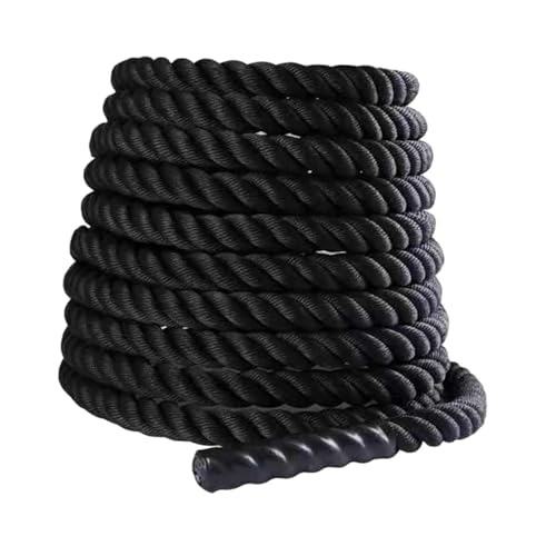 Battle Rope 9.18/9.8ft Length Heavy Battle Exercise Training Rope Workout Rope Fitness Rope for Strength Training Homes Gym 25mmx2.8m Black
