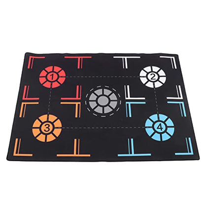 Estink Rubber Basketball Training Mat Black 2mm Footstep Dribbling Practice Mat 67 X 92cm with Point Markers Foldable Non Slip for Kids Under Training