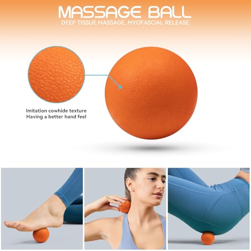Krightlink 5-in-1 18" Foam Roller Set for Deep Muscle Massage - color: Orange-18"(5 in 1)