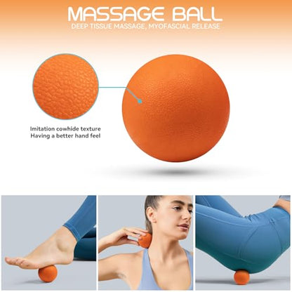 Krightlink 5-in-1 18" Foam Roller Set for Deep Muscle Massage - color: Orange-18"(5 in 1)