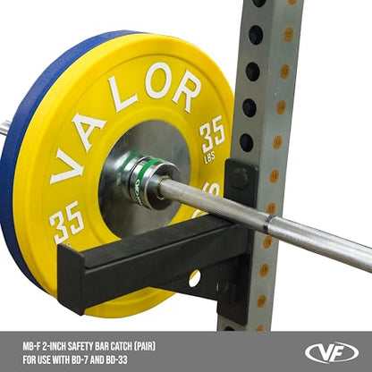Valor Fitness Power Rack Safety Bar Extension Accessory Set for 2x2 Inch Frame with 1 Inch Hole - Fits Compatible Valor Power Racks - Home Gym Equipment