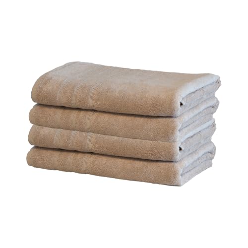 Mosobam Turkish Bath Towels, 4 Pack, 30 x 58 in, 700 GSM, Light Taupe - color: Light Taupe, size: Bath Towels, Set of 4