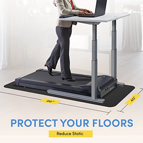 LifeSpan Fitness Exercise Large Black Equipment Mat for Under Treadmill, Rowing Machine, Elliptical, Fitness Equipment, Home Gym Floor Protection
