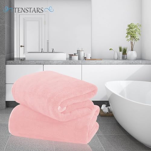 Microfiber Bath Towel 35x70in - Ultra Soft Quick Dry, Lightweight for Gym, Spa, Travel | Hotel Grade & Multi-Use| Single Pack - color: Pink, size: 35*70 Inches