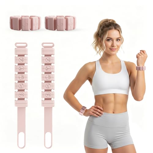 Silicone Wrist Ankle Weights 2Pcs Each Adjustable Weighted Bracelets for Women Men, Waterproof Sweatproof for Yoga Walking Gym Arm Leg Strength Training - size: 1lb Pair (0.5in Each)