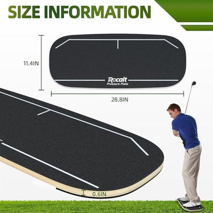 Rocalt Golf Pressure Plate, Golf Weight Shift Board Swing Trainer Aid, Balance Board for Pressure Shift, Tempo, Stability and Consistent Contact, Indoor Outdoor Golf Training Equipment for Men Women