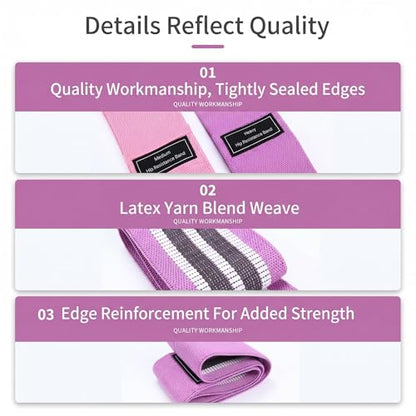 Fabric Resistance Bands for Working Out - Exercise Bands for Legs and Butt,Booty Bands for Women and Men,Pilates,Yoga,Rehab,Home Fitness Starter Set