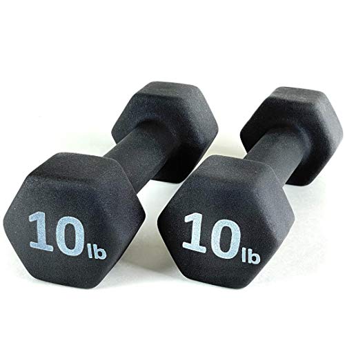 Neoprene Coated Dumbbell Hand Weight Set - style: 10-Pound, Set of 2