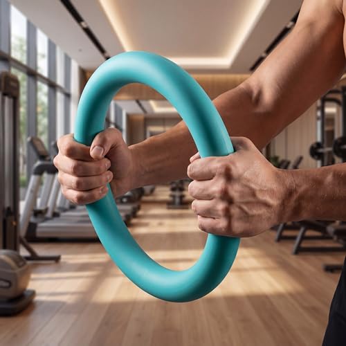 Exercise Weight Ring for Full Body Workout, 10 lb Resistance Training Ring Non-Slip Silicone Surface, 12 Inch Diameter, Teal Blue