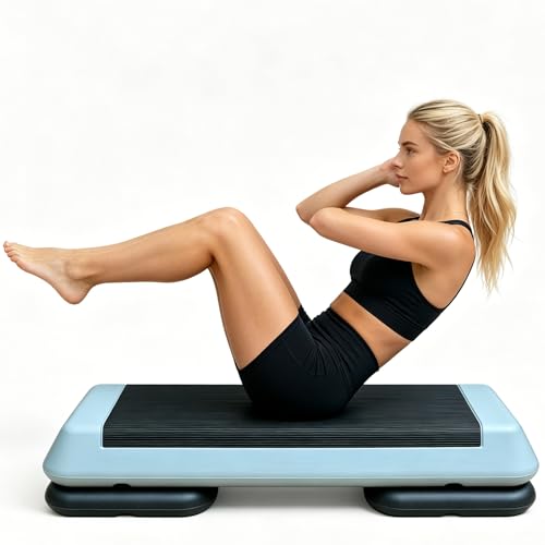 Aerobic Step Platform Height Adjustable Workout Step - color: One layer Base-Grey & Black