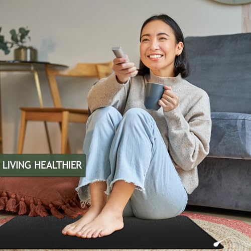 Grounding Mat,35.4x23.6 inches,Reconnect to The Earth EMF Recovery,for Foot Therapy,Carbon Fiber Universal Grounding Mat for Feet,Improve Energy,Sleep Assist and Helps with Anxiety - size: 23.6x35.4 Inch (Pack of 1)