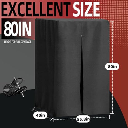 Gym Rack Cover, with Waterproof Zipper,Suitable for Squat Rack/Weight Lifting Rack/Home Gym Workout Equipment Protective Cover,420D Oxford Cloth UV Protection, Dustproof