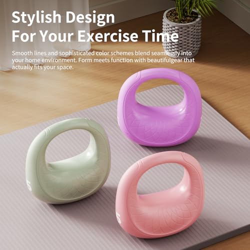 Soft Kettlebell, Kettlebells Anti-Slip Grip with Cushioned Impact-Resistant Base, Strength Training Kettlebells Sets for Home Workouts, Kettlebell for Women/Men/Beginners (6LB/10LB/15LB)