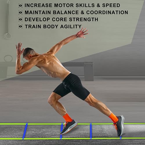 20ft Adjustable Agility Speed Ladder Training Ladder with Carry Bag - Soccer, Speed, Football Fitness Feet Training - Agility Training Equipment for Footwork Drills