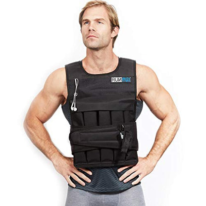 RUNmax Pro Weighted Vest 12lbs/ 20lbs/ 40lbs/ 50lbs/ 60lbs with Shoulder Pads Option - size: 12 lb, style: SHORT WITHOUT SHOULDER PADS