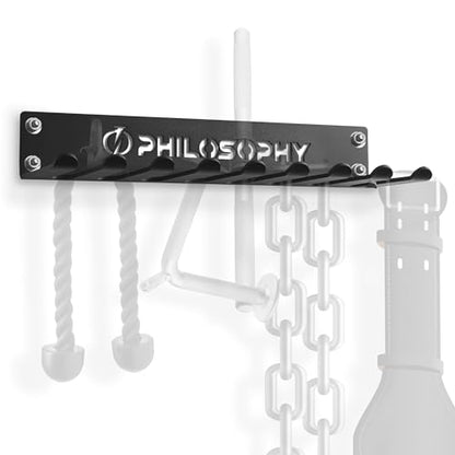 Philosophy Gym Accessory Rack Organizer, 9 Prong, Wall Mounted Multi-Purpose Workout Equipment Storage