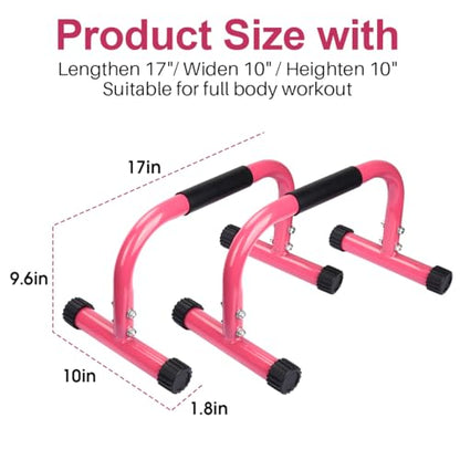 AmazeFan Parallettes Bars, Push Up Bars Strength Training For Handstands, Full Planche & Dips, Calisthenic, Gymnastic, [16.6x10x10in] Push Up Stands Handle for Floor Workouts Calisthenics Equipment