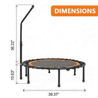 40" Bungee Rebounder Mini Trampoline with Foam Handle for Adults and Kids