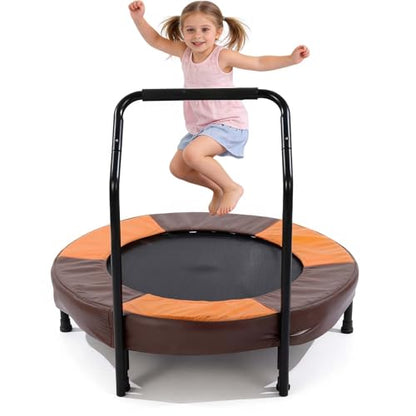 36" Foldable Mini Trampoline for Kids, Indoor Outdoor Small Rebounder Trampoline with Foam Handle & Safe Thickened Cover, Toddler Trampoline, Perfect Toddler Gift for Boys & Girls