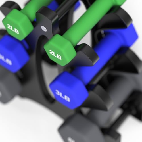 Portzon Weights Dumbbells Set with Various Color and Weights and Compatible, 20 LB, Anti-Slip, Anti-roll, Hex Shape
