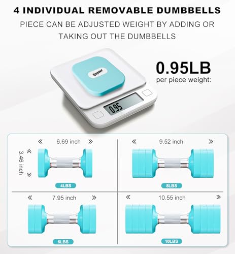 Adjustable Dumbbell Set for Women Men 7.5LB/10LB/15LB/20LB/25LB Each - color: Blue, style: 10LB Each [20 LBS Total]