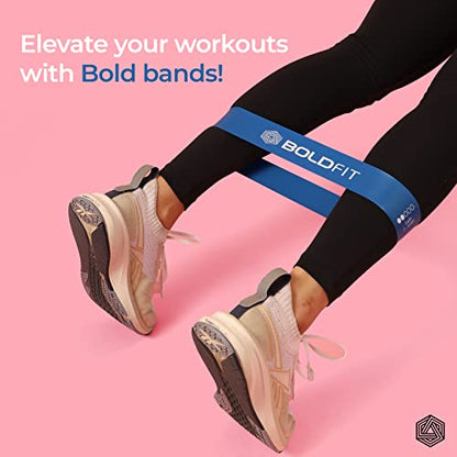 Boldfit Resistance Bands Mini Loop Set, Multicolor, Pack of 5 | Hip Band, Booty Belt, Latex Band, Theraband for Fitness, RMiniloop1