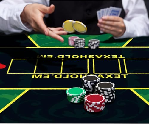 nuveti 70 x 35 Inch Texas Hold'em Poker Mat Portable Rubber Poker Table Top Water Waterproof, Noise Reduction Poker Table Top for Any Tabletop Game - color: 70 X 35 Inch -Lvhuawen6