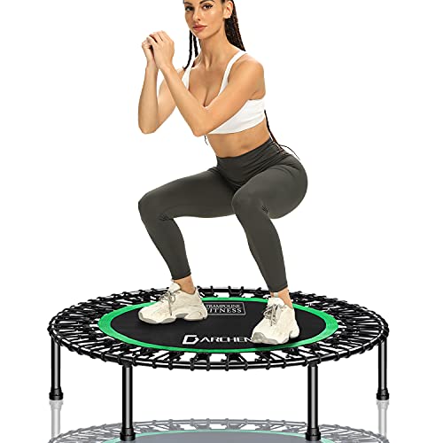 450 lbs Mini Trampoline for Adults, Indoor Small Rebounder Exercise Trampoline for Workout Fitness for Quiet and Safely Cushioned Bounce, [40 Inch] - color: 450F-Green