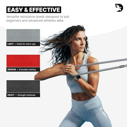DMoose Fitness Fabric Resistance Bands for Full Body Exercises - Non-Slip Thick Cloth Stretch Band for Squats, Lunges & Bicep Curls - Long Resistance Bands for Working Out - Booty Band for Men & Women