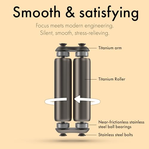 ONO Roller - Handheld Fidget Toy for Adults | Help Relieve Stress, Anxiety, Tension | Promotes Focus, Clarity | Compact, Portable Design (Titanium, Junior Size - Titanium) - size: Junior Size, style: Natural